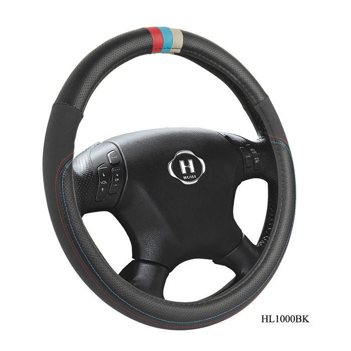 New Design PU Car Steering Wheel Cover With Black 